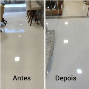 Antes e Depois Polimento porcelanato